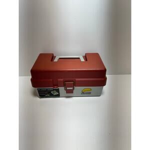 Vtg Plano 3200 Fishing Tackle Box Two Lift Up Trays 18 Compartments 13X7X7